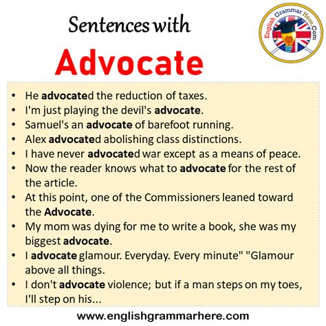 124 Advocate Sentence Examples and Meaning