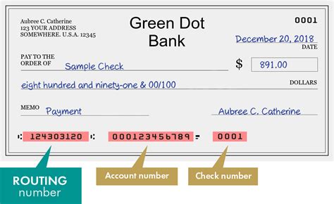 When submitting an ACH transfer to any Green Dot Bank account, you must provide the ACH routing number. . 124303120