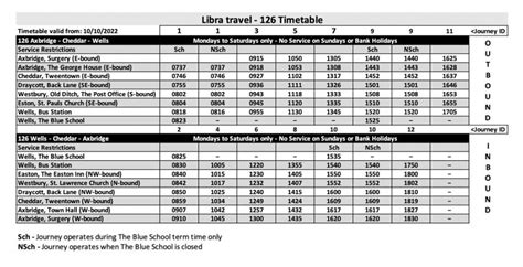 126 Bus Timetable