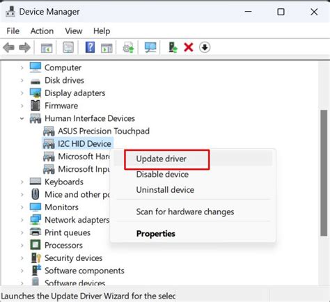 12c hid device touchpad driver wont update - WHAT DRIVER DO