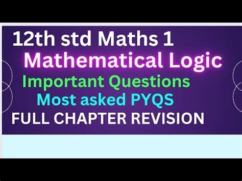 12th Standard Logic YouTube