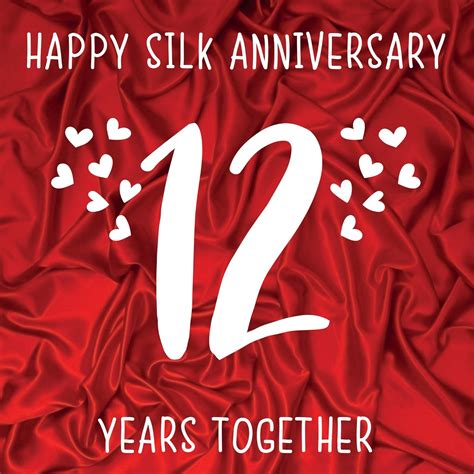 12th anniversary. The 12th anniversary is mentioned as silk, representing the comfort of the couple's daily life. On this special occasion, a personalized led light would be the perfect gift. The light includes a personalized heart-shaped acrylic sheet with your favorite pictures and songs, and features a variety of light colors. ... 