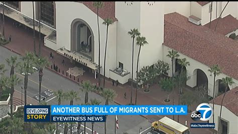 12th bus carrying migrants from Texas arrives in Los Angeles