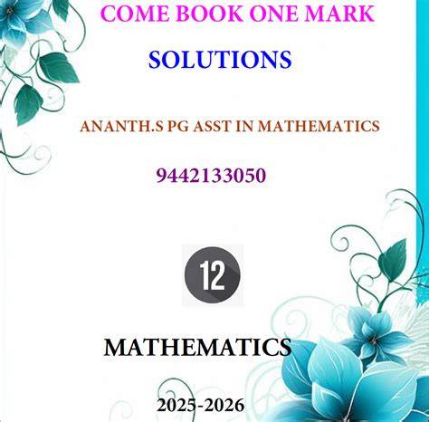 12th Maths Solution Book English Medium