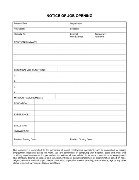 13+ Notice of Job Opening Forms