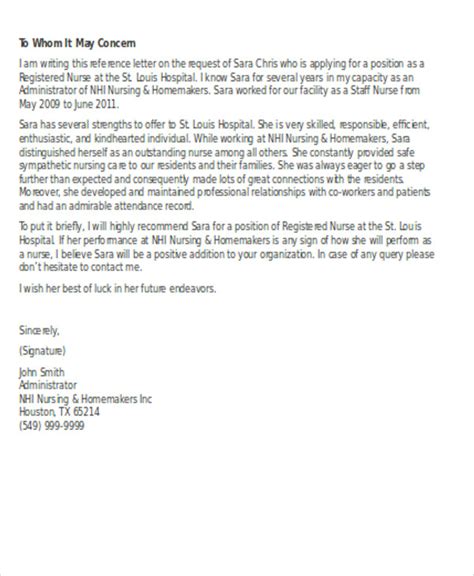 13+ Sample Nursing Reference Letter Sample, Example Format Download