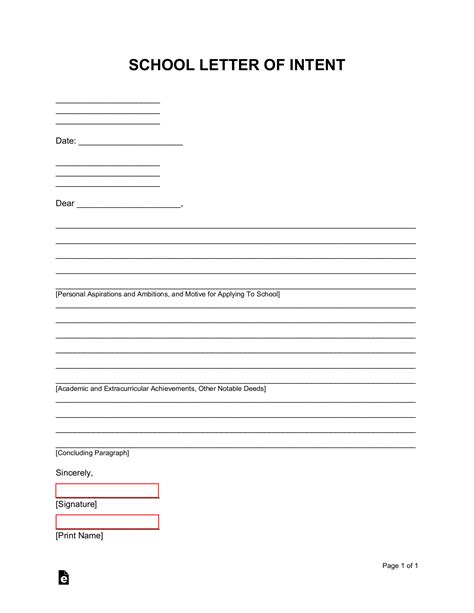 13+ School Letter Of Intent Templates – PDF, DOC