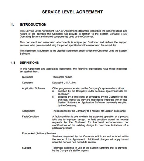 13+ Service Level Agreement Samples Sample Templates