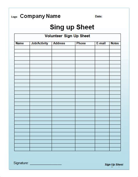 13+ Sign Up Sheet Samples Sample Templates