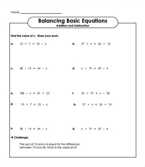 13+ Simple Algebra Worksheet Templates Word, PDF Worksheets Library