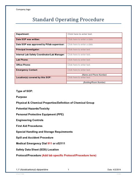 13+ Standard Operating Procedure Template Free Download