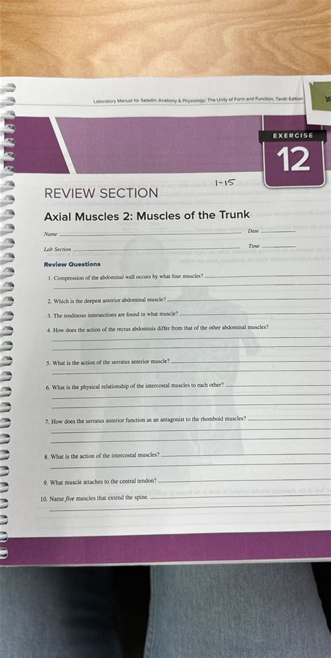 13 Anatomy Exercise Manual Lab Answers