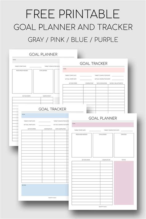 13 Free Goal Setting Tracking Printables For 2021