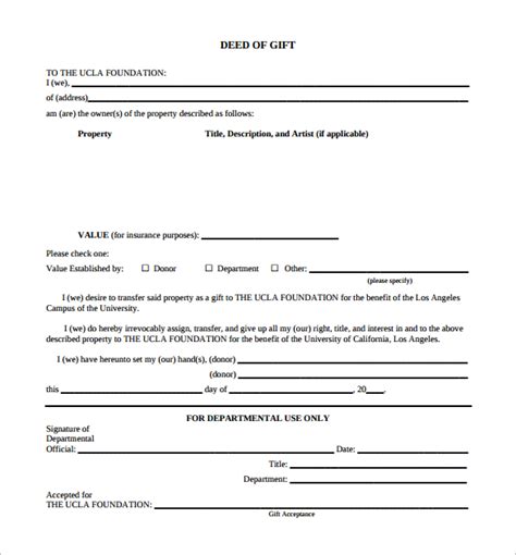 13 Sample Deed of Gift Forms Samples, Examples & Format Sample