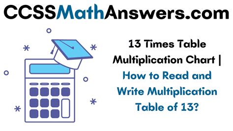13 Times Table Ccss Math Answers 13th Table In Maths - 13th Table In Maths