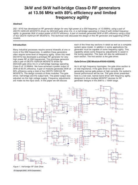 Download 13 56 Mhz Class D Half Bridge Rf Generator With Drf1400 