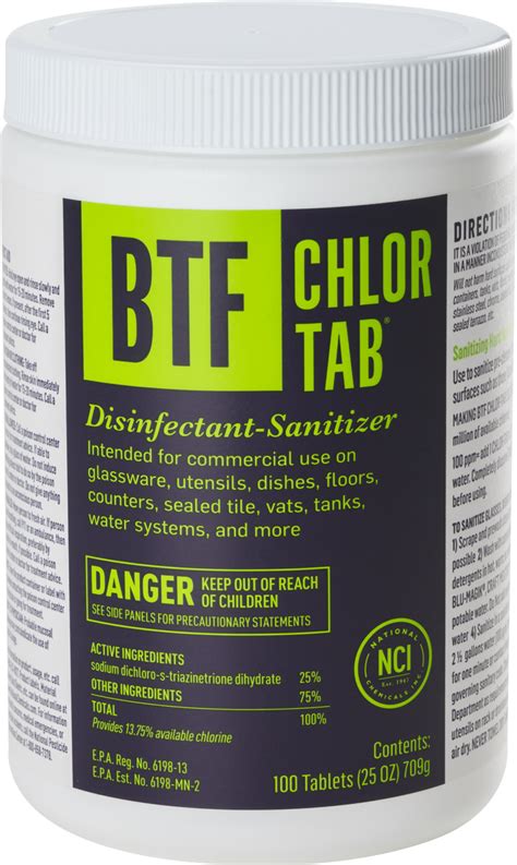 13002 BTF® CHLOR®-TAB Sanitizer - National Chemicals