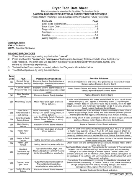 134859700e Dryer Tech Data Sheet Whitesell Search