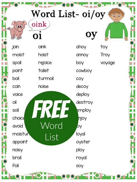 138 Top Oy Words Teaching Resources Curated For Oy Words Worksheet - Oy Words Worksheet