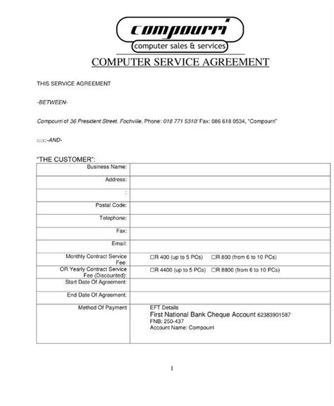 14+ Computer Service Contract Templates Word, Docs, PDF