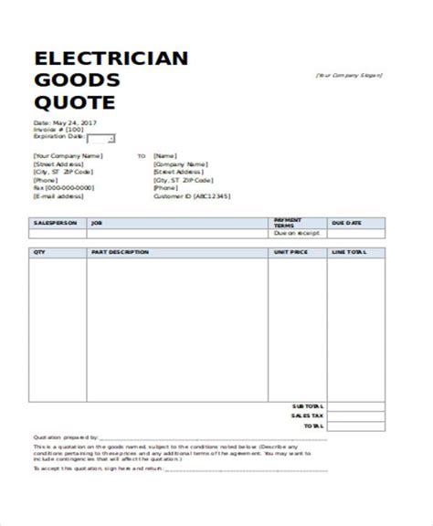 14+ Electrical Quotation Templates - PDF, Google docs, …