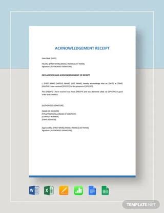 14+ Free Receipt Acknowledgment Letters Word, PDF, Excel Format Download