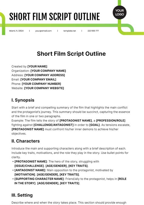 14+ Short Film Script Template DocTemplates