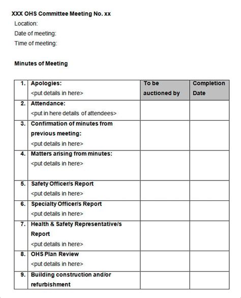 14+ Taking Minutes Template Free Sample, Example Format Download
