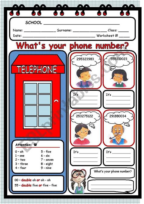 14 Best Images of Telephone Number Worksheet Learning Phone Number