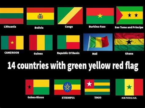 14 Countries With Green Yellow Red Flags (Pan-African colors)