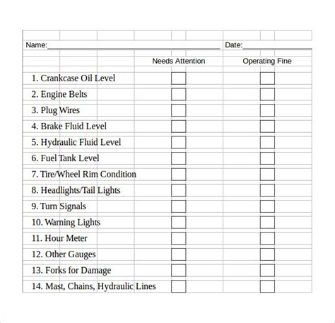 14 Excel Check List Template Excel Templates