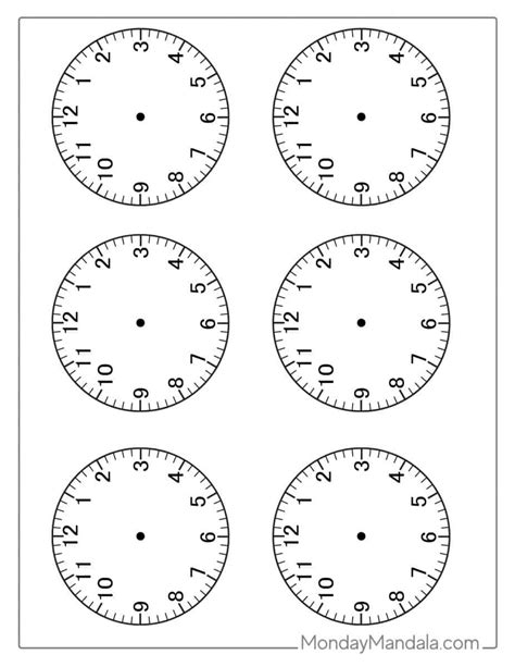 14 Printable Clock Faces (Free PDFs To Download - muktibox.com