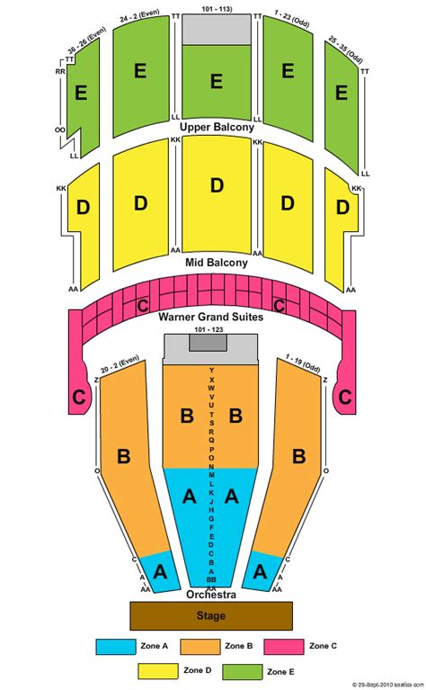 14 Warner Theater Seating Map Maps Database Source
