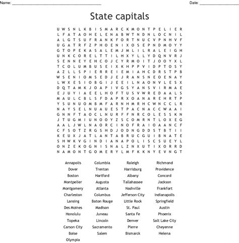 14 Challenging 50 States Word Searches Kitty Baby 50 State Word Search Printable - 50 State Word Search Printable