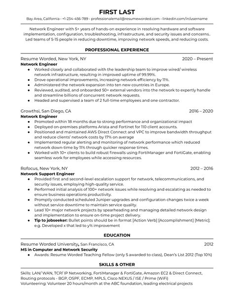 14 Network Engineer Resume Examples For 2023 Resume Networking Resume For Freshers - Networking Resume For Freshers
