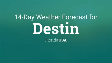 Today's weather in Destin. The sun will rise at 6:47am and the sunset will be at 6:17pm. There will be 11 hours and 30 minutes of sun and the average temperature is 70°F. At the moment water temperature is 80°F and the average water temperature is 80°F.. 