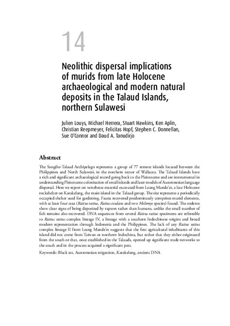14. Neolithic dispersal implications of murids from late Holocene ... - wintechmobiles.com