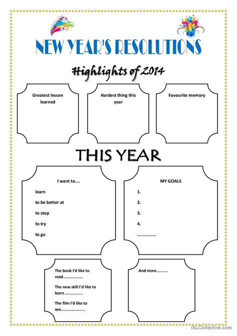 141 New Year Worksheets English Esl Worksheets Pdf New Year S Worksheet - New Year's Worksheet