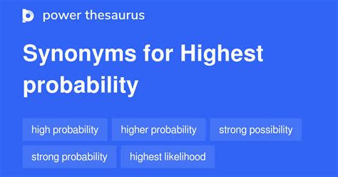 142 Words and Phrases for High Probability - Power Thesaurus