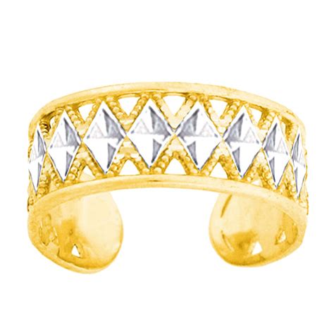 14K White And Yellow Gold Diamond Cut And Millgrain Design