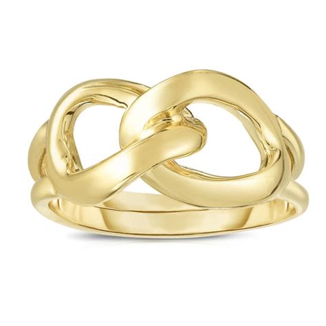 14K Yellow Gold Womens Fancy Infinity Ring, Size 7 - eBay