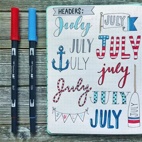 15+ Creative July Header and Title Ideas