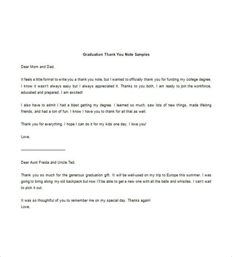 15+ Graduation Thank You Notes Free Sample, Example, Format Download!