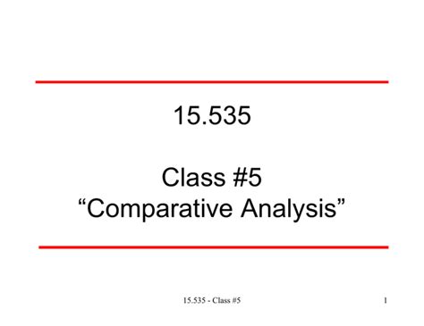 15 535 Class 2 Valuation Basics Mit Opencourseware