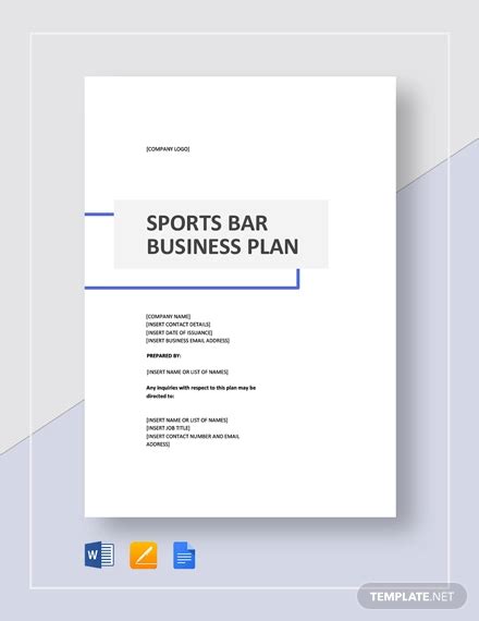 15 Bar Business Plan Examples In Ms Word Pdf Pages Google Docs Examples