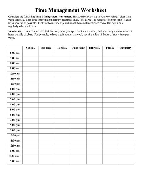 15 Best Images of Time Management Worksheet Weekly Time Management
