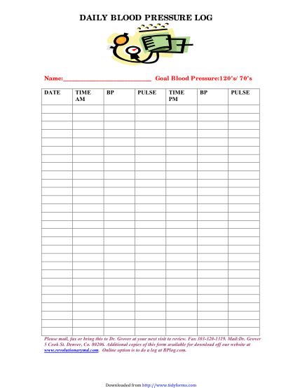 15 Blood Pressure And Pulse Log Free To Edit Download Print Cocodoc