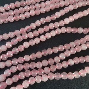 15 Inch Strand of 4mm Natural Rose Quartz Ball Beads About 95