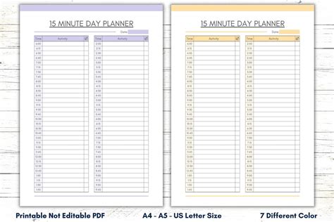 15 Minute Daily Planner Template