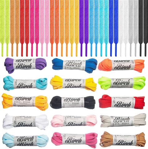 15 Pair Variety Pack 15 Different Colored Flat Shoelace Sneaker …